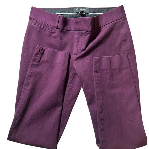 Banana Republic Sloane purple trousers midrise skinny pants size 2 - Picture 13 of 15